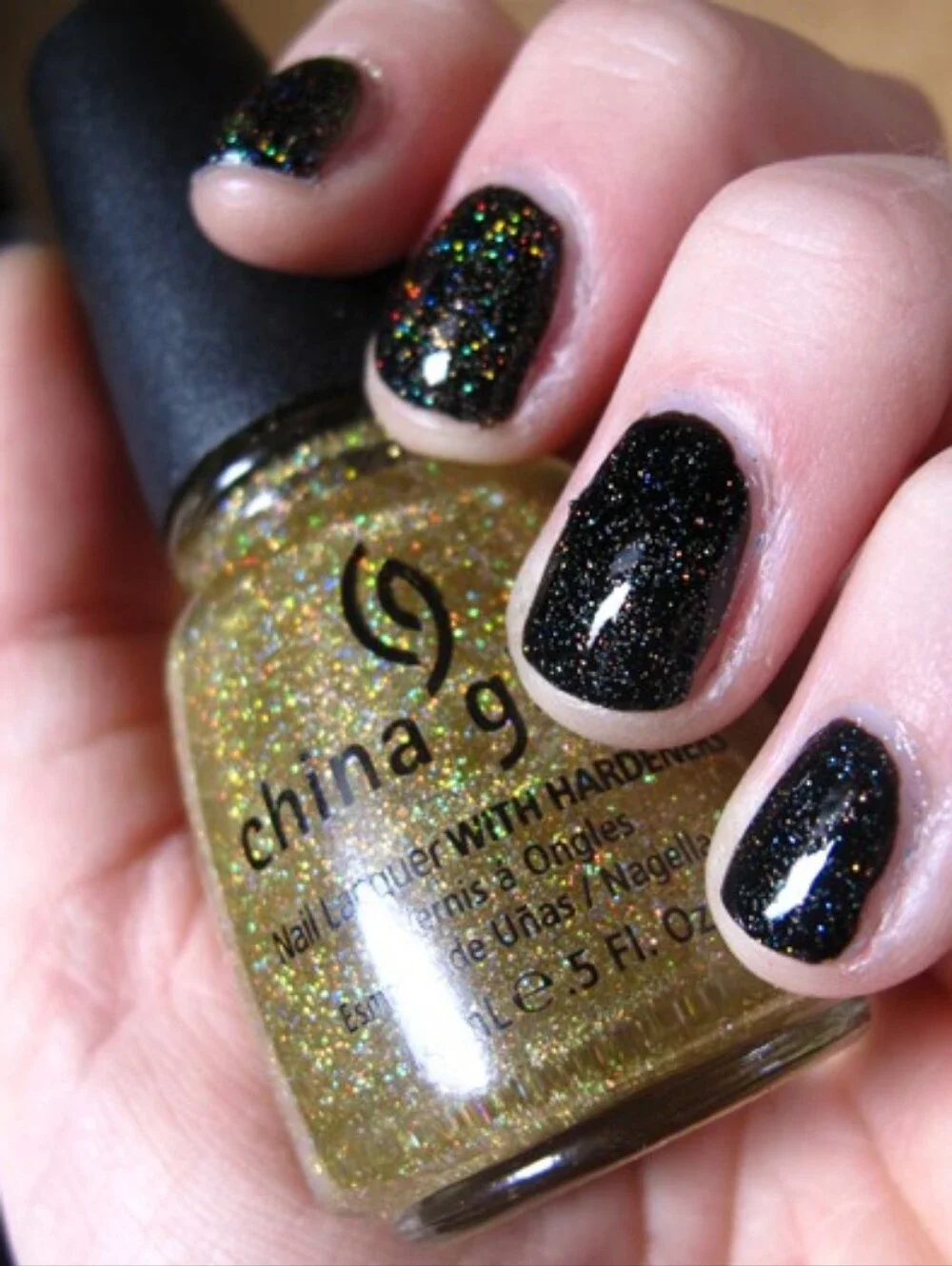 China Glaze 🌈✨ Golden Enchantment Holographic Top Coat Polish - DISCONTINUED - Picture 6 of 8